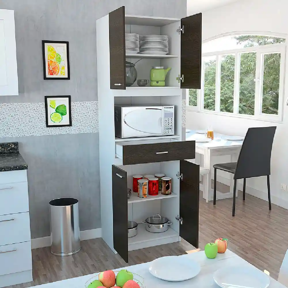 Modulo Microondas Rta Design Bau Blanco Wengue