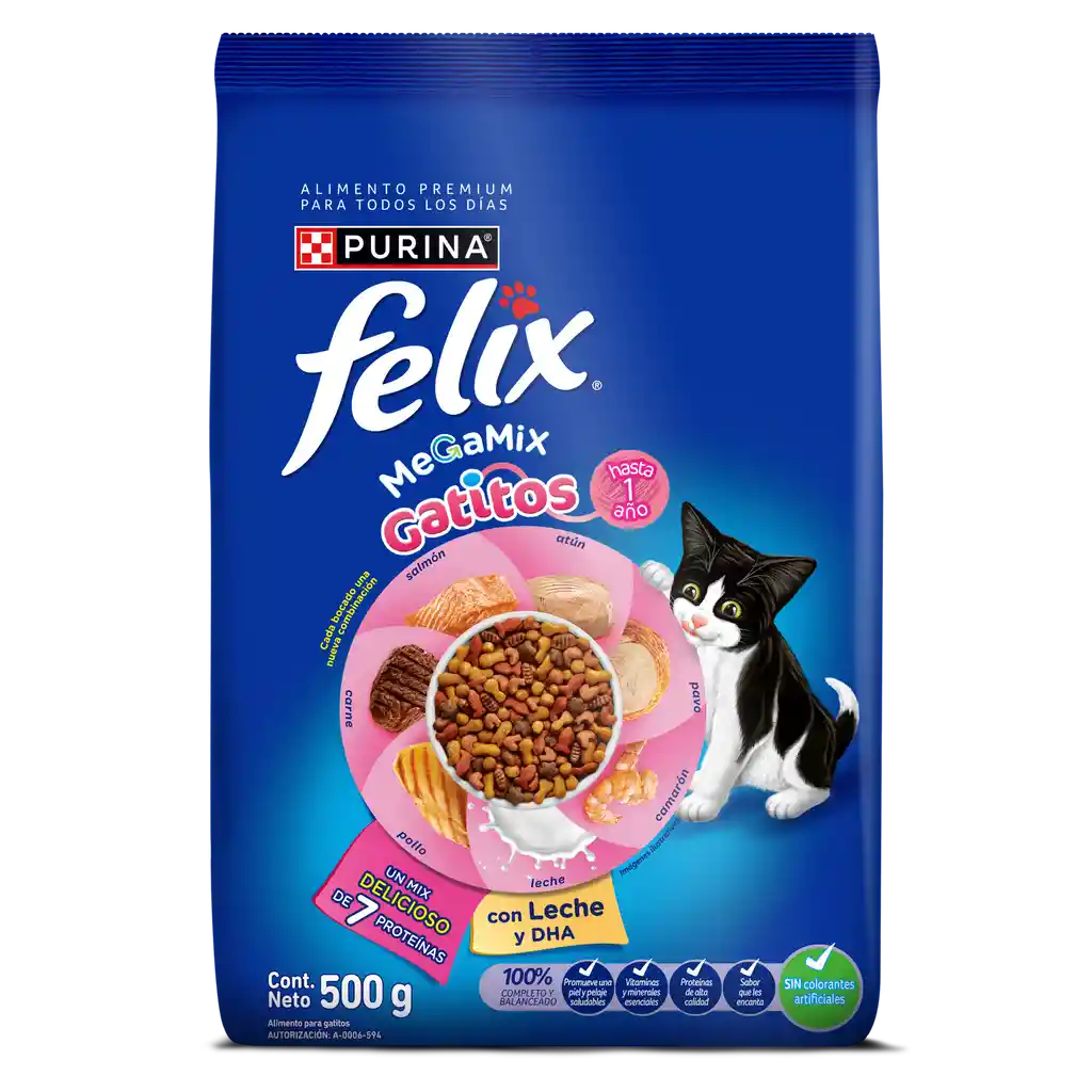 Comida para Gatitos Purina Felix Megamix x 500gr