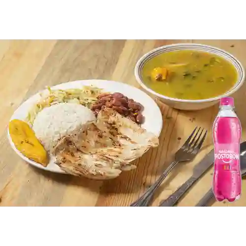 Combo Pechuga a la Plancha + Manzana Postobon 400 ml