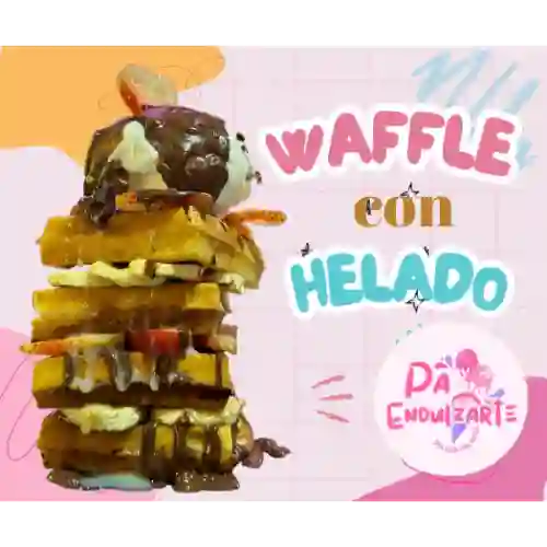 Waffle Frutas con Helado