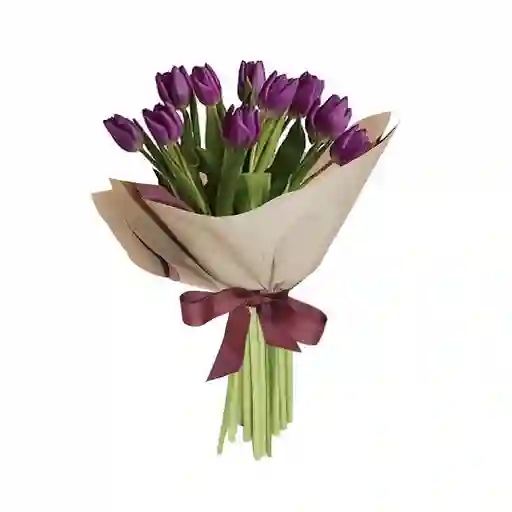 Arreglo Floral 10 Tulipanes Morados Flag Purple En Ramo