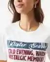 Camiseta Graphic Femenino Crudo Pristino Claro TS Chevignon