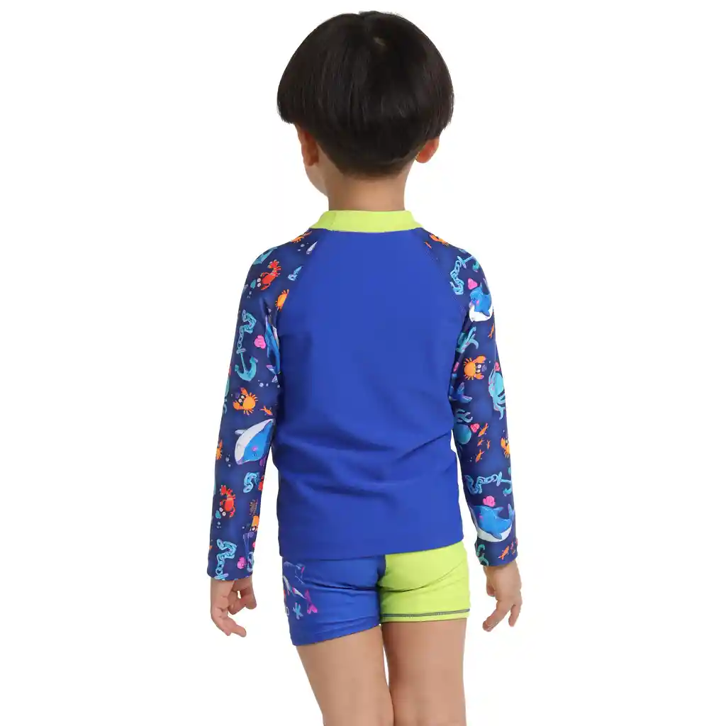 Camiseta Manga Larga Sunshine Dolphin Friends Bebe Masculino Azul-04