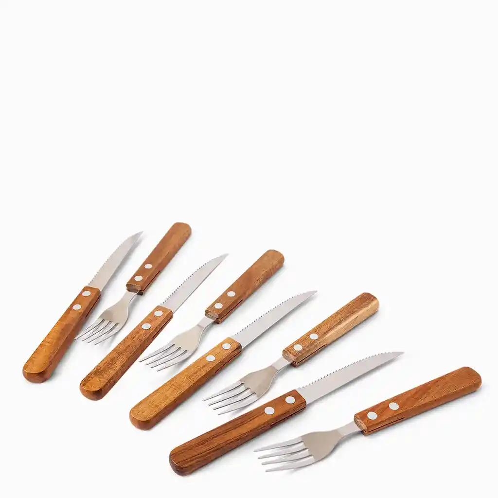 Ambiente Gourmet Set Tenedores y Cuchillo Acacia