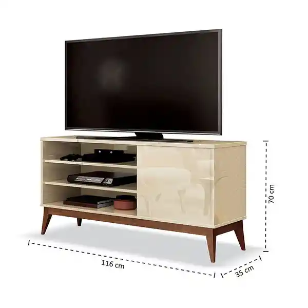 Muebles 2020 Mesa tv Vince Blanco Apagado/Savana