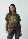 Camiseta Verde Galeras Ultraoscuro Talla M 402G070 Naf Naf