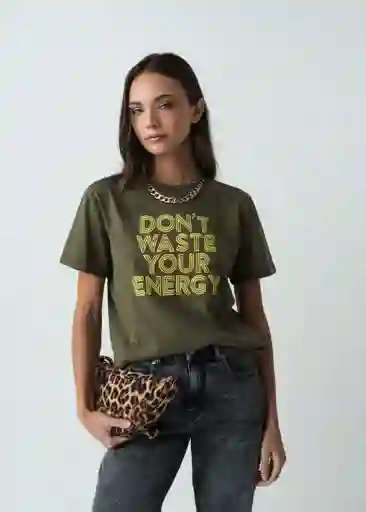 Camiseta Verde Galeras Ultraoscuro Talla M 402G070 Naf Naf