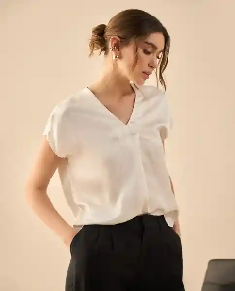 Camisa Crudo Marfil Claro Talla XS 412G009 Esprit