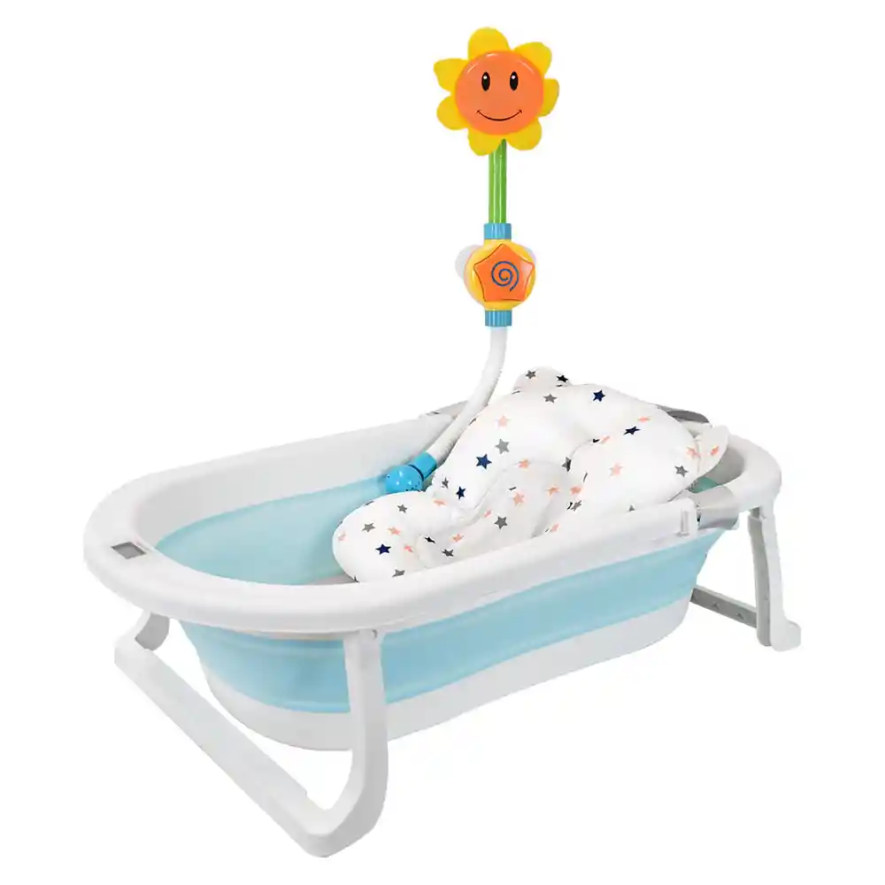 Bañera Plegable Bebé Hawai Plus Azul Happy Baby