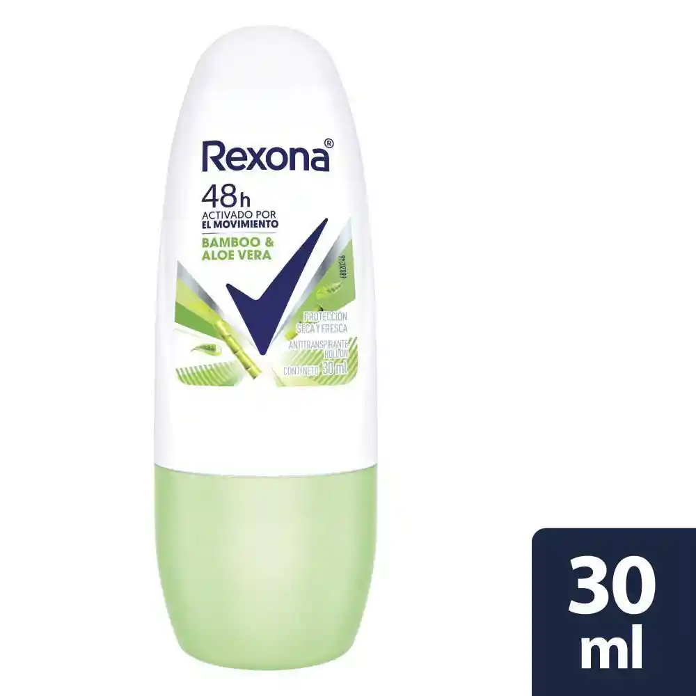Rexona Desodorante Mini Roll On Mujer Bamboo y Aloe Vera 