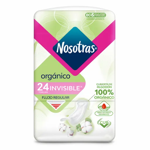 Toallas Higiénicas Nosotras Invisible Orgánica X 24Und