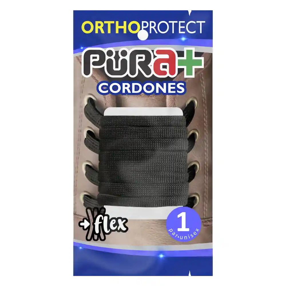 Cordones Plano Tubular Negro 4208 Pura+