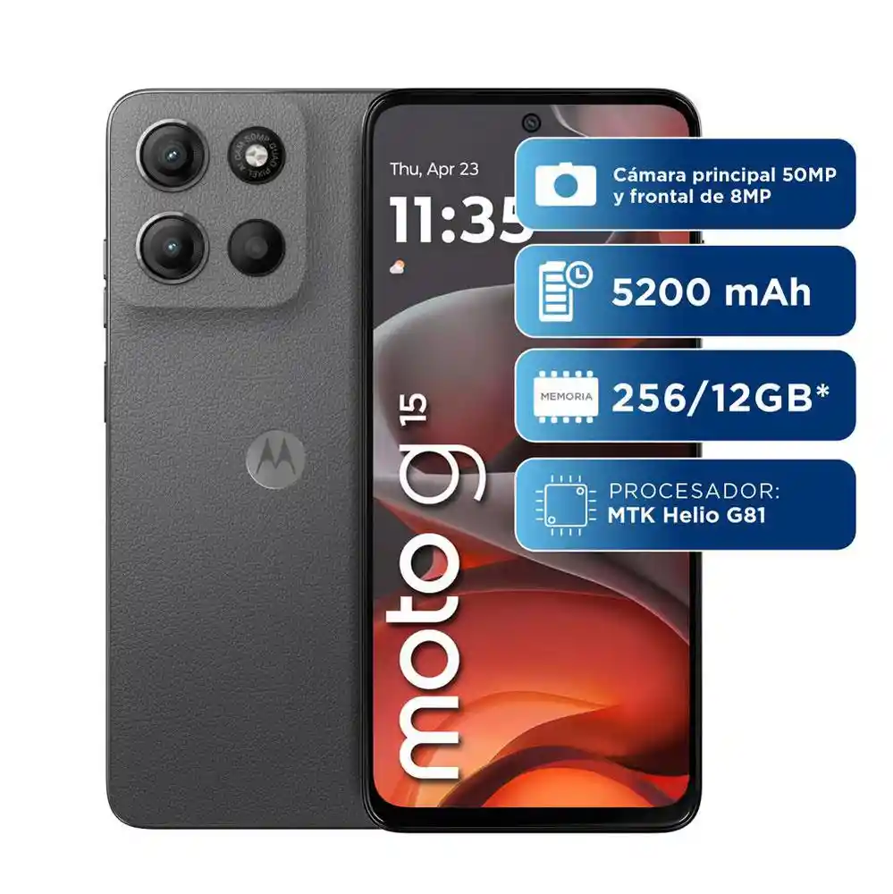Celular Motorola G15 256 Gb 4 Gb Ram Gris