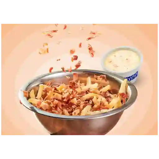 Papas trufadas con lluvia de bacon