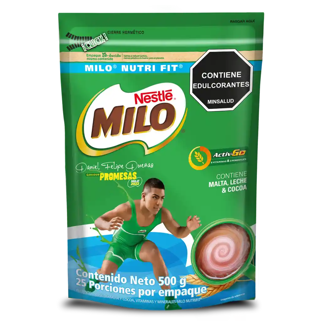 Bebida achocolatada con malta MILO NUTRIFIT menos azucares* x 500g