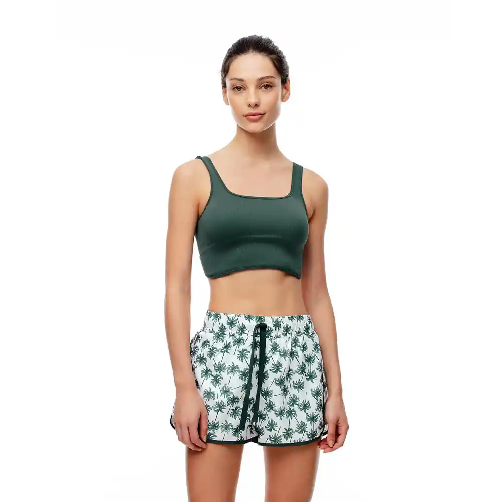 Short en Tejido Plano Poliéster Femenino Lofu Gef Talla S