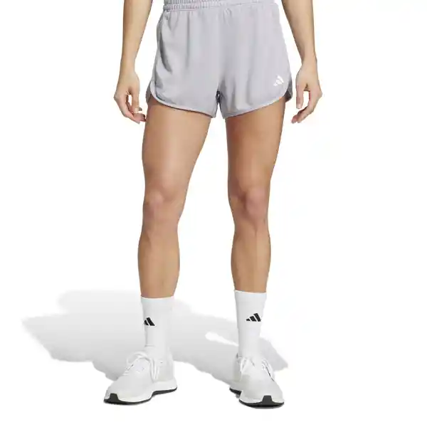 Adidas Short Pacer Knit High Para Mujer Gris Talla S5