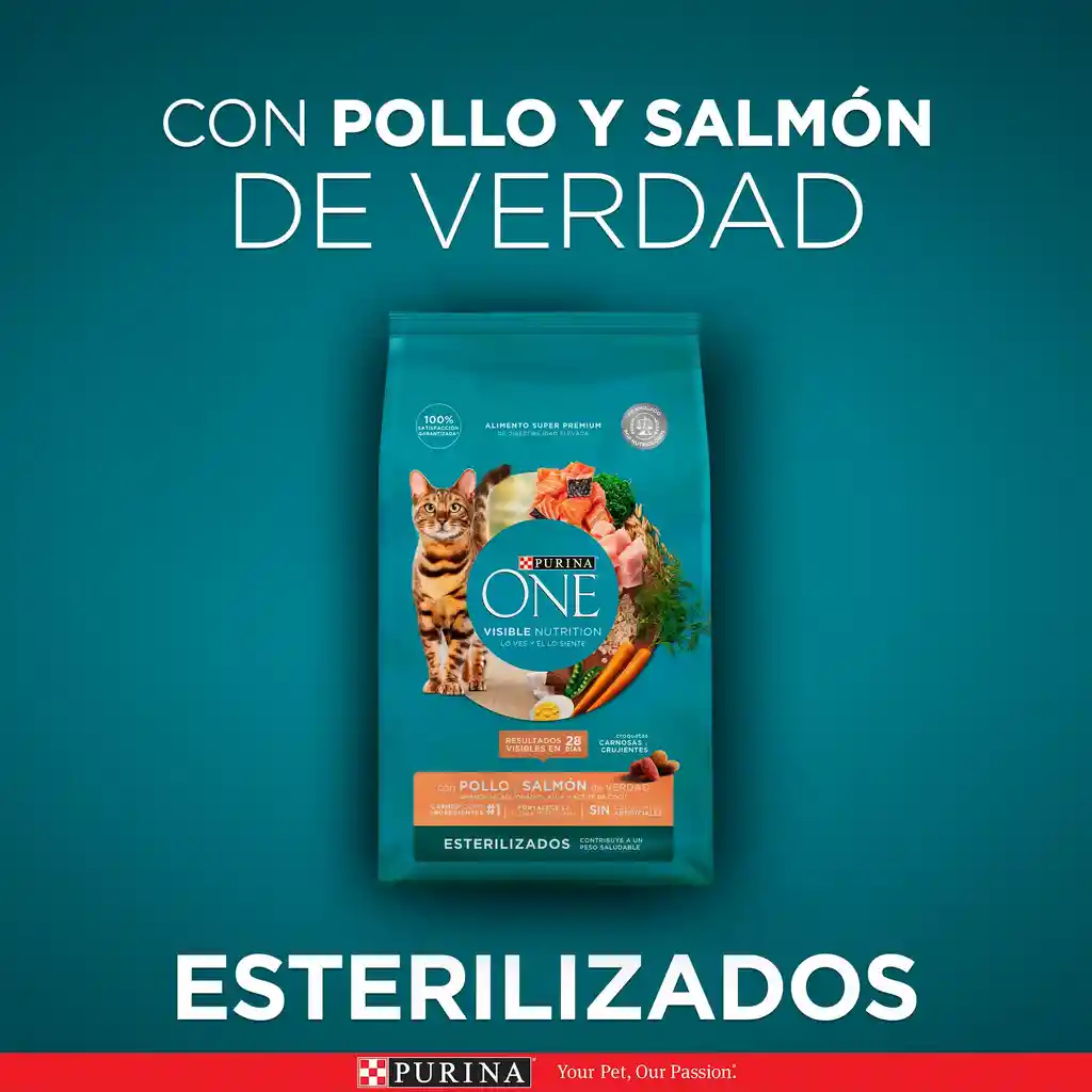 Comida para gatos Esterilizados Pollo y Salmón Purina One x 2kg