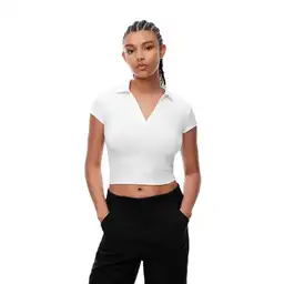 Camiseta Manga Corta Tipo Polo en Algodón Femenino Lexef Gef Talla L
