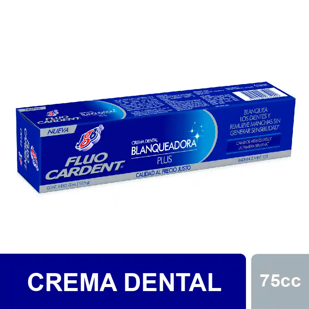 Fluocardent Crema Dental Blanqueadora Plus 