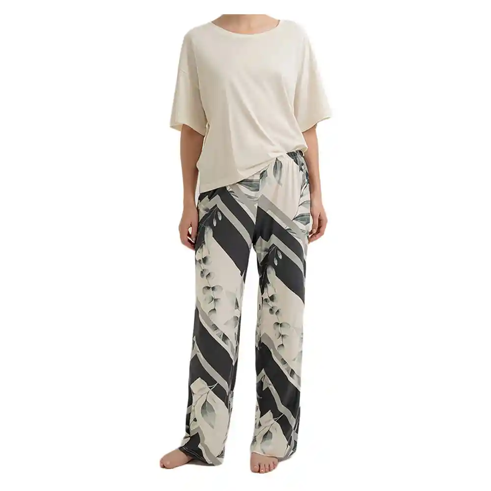 Pantalón Tiro Alto Blanco Yahoo Punto Blanco