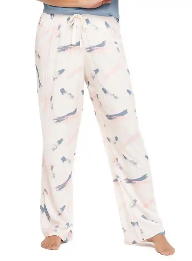 Pantalon en Tejido Plano L-estampado