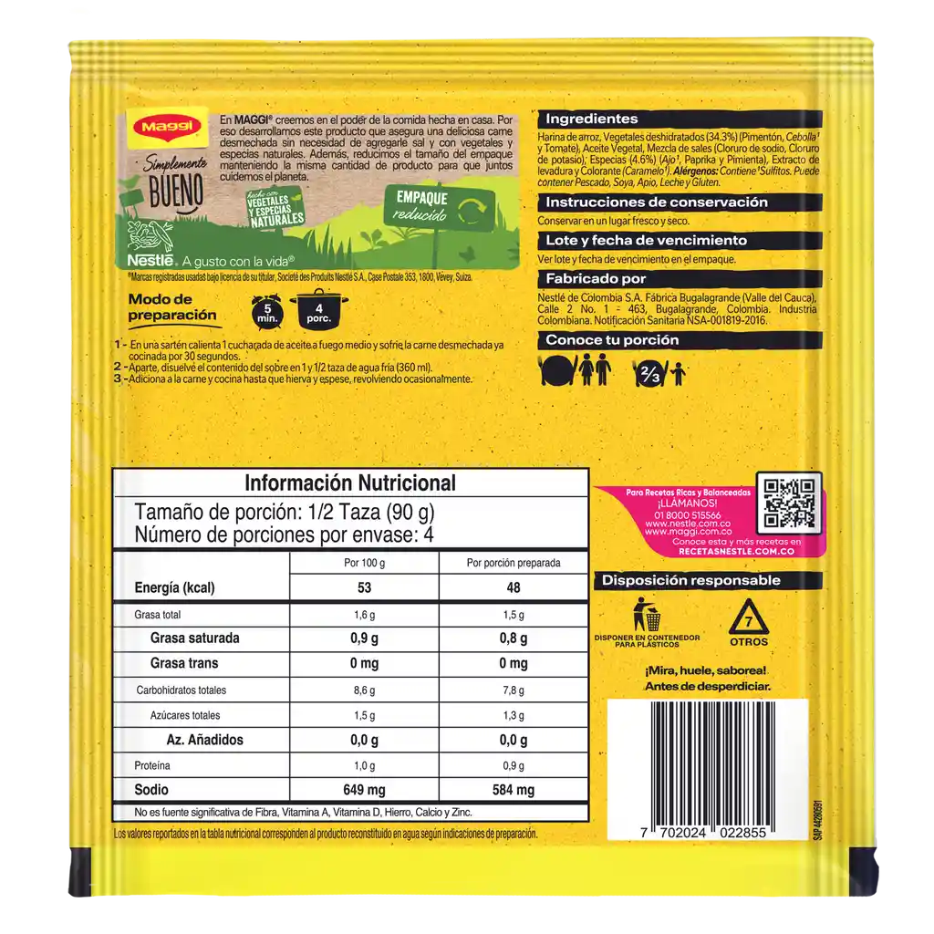 Base MAGGI para carne Desmechada x 50g