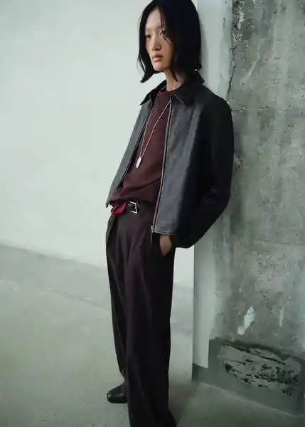 Chaqueta Cazadora Low Negro Talla L Mujer Mango