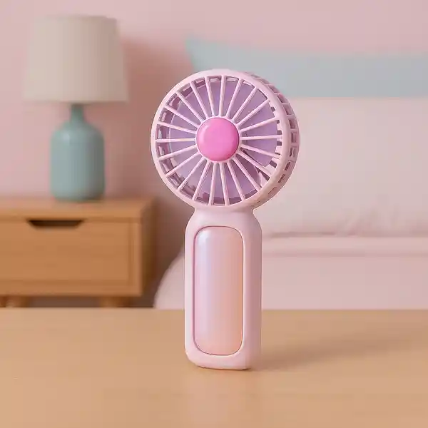 Ventilador de Mano Plegable Tornasol Rosa Serie Miniso