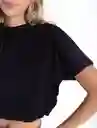 Camiseta Cropped Manga Corta Negro Puro Ultra Talla S Naf Naf