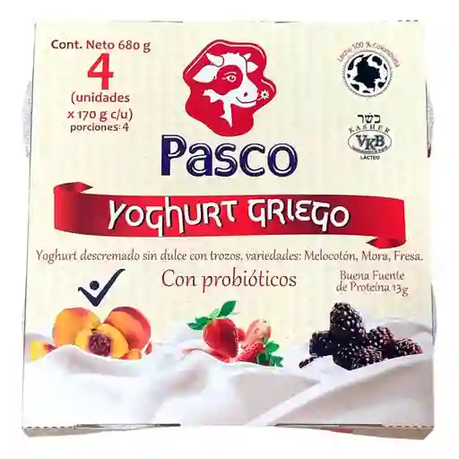 Yoghurt Pasco Griego Descremado (680 Gr)
