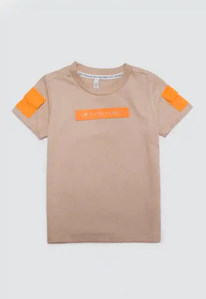 Camiseta Manga Corta 9/12meses-arena