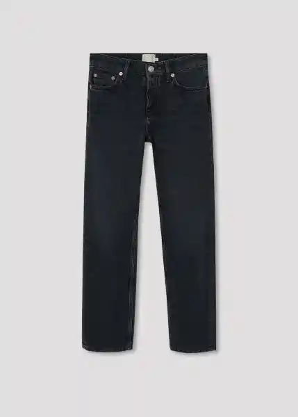 Jeans Am060 Tejano Negro Talla 40 Mujer Mango