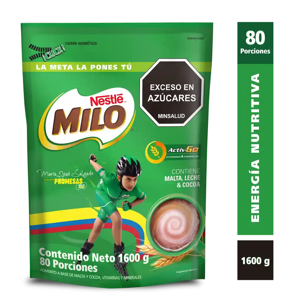 Bebida achocolatada con malta MILO ACTIV-GO x 1600g