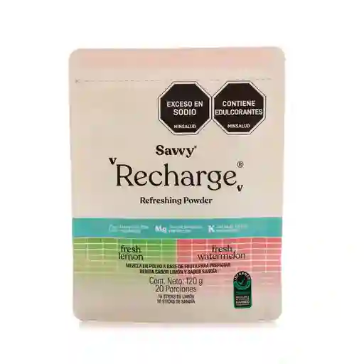 Recharge Savvy Sabor Limon Sandia X 20 Sobres