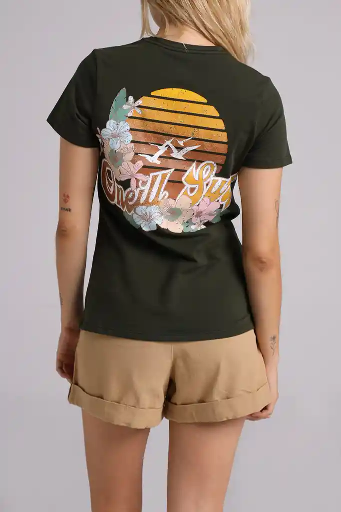 Camiseta Manga Corta Standard Fit Sundown Mujer