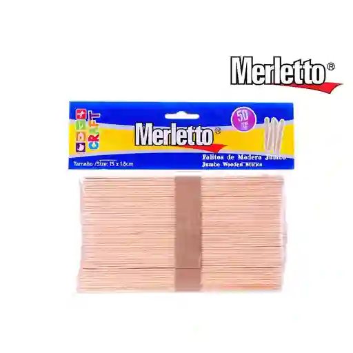 Set Palitos de Madera Jumbo Natural X50pcs Merletto