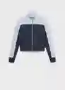 Chaqueta Cloti Azul Talla M Mujer Mango