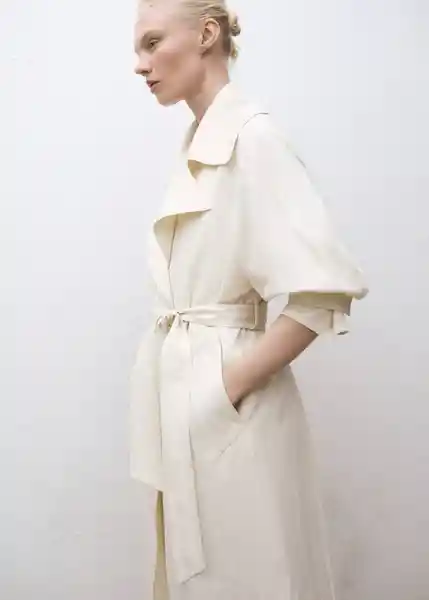 Abrigo Trench Paper Crudo Talla S Mujer Mango