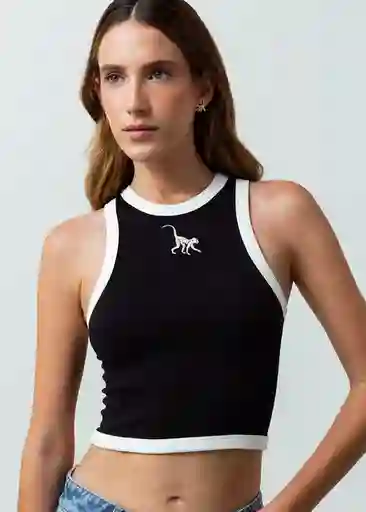 Camiseta Mujer Negro Puro Ultra Oscuro Talla S 402G032 Naf Naf