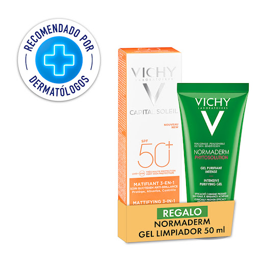 Protector Solar Vichycapital Soleil Spf50 + Gel Limpiador Normaderm Pack