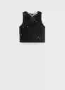 Top Giardino Negro Talla S Mujer Mango