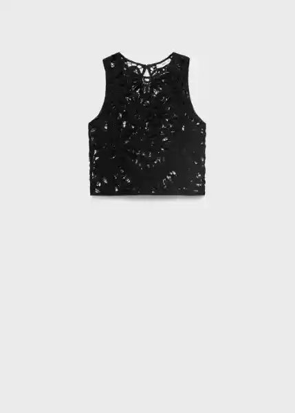 Top Giardino Negro Talla S Mujer Mango