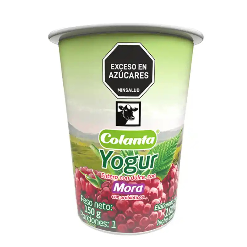 Colanta Yogur Entero Mora Vaso