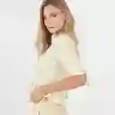 Blusa Cuello V Manga 3/4 Blanco Talla M 696128