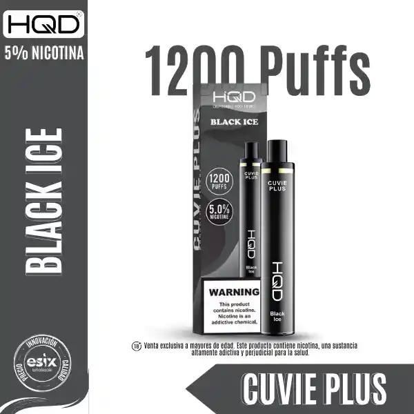 Hqd Vape Black Ice Cuvie Plus 5% de Nicotina y de Líquido