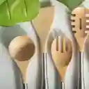 Cucharon Acero y Bambu Ambiente Gourmet