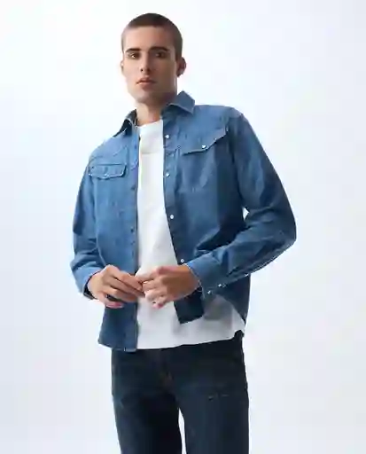 Camisa Hombre Azul Talla XL 511G000_AZU114604 Americanino