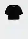 Camiseta Xluriv Negro Talla S Mujer Mango