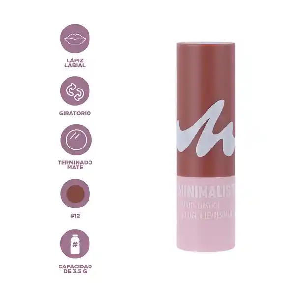 Lápiz Labial Matte Serie Minimalist 12 Miniso